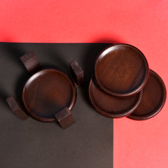 Wooden Coaster with Stand Height 0.5 Weight 385 gm