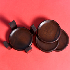 Wooden Coaster with Stand Height 0.5 Weight 385 gm