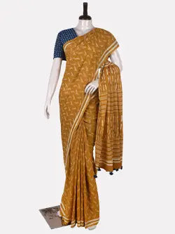 Hand Block Cotton Saree with Blouse
