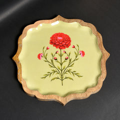 Wooden Enamel Decorative Tray (10 Inch) –  Marigold Artwork | Elegant Serve ware for Everyday Use