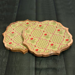 Premium Green Floral Tray Set – 12" (Pack of 2)