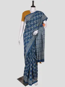 Hand Block Cotton Saree with Blouse
