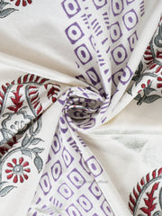 Pure Cotton Block Print Bedcover -King Size 90x108 Inch