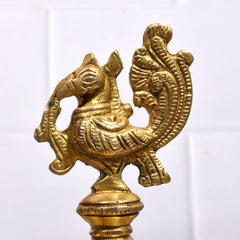 Brass Peacock Oil Lamp – Traditional Indian Diya for Pooja & Decor 5 (inch)