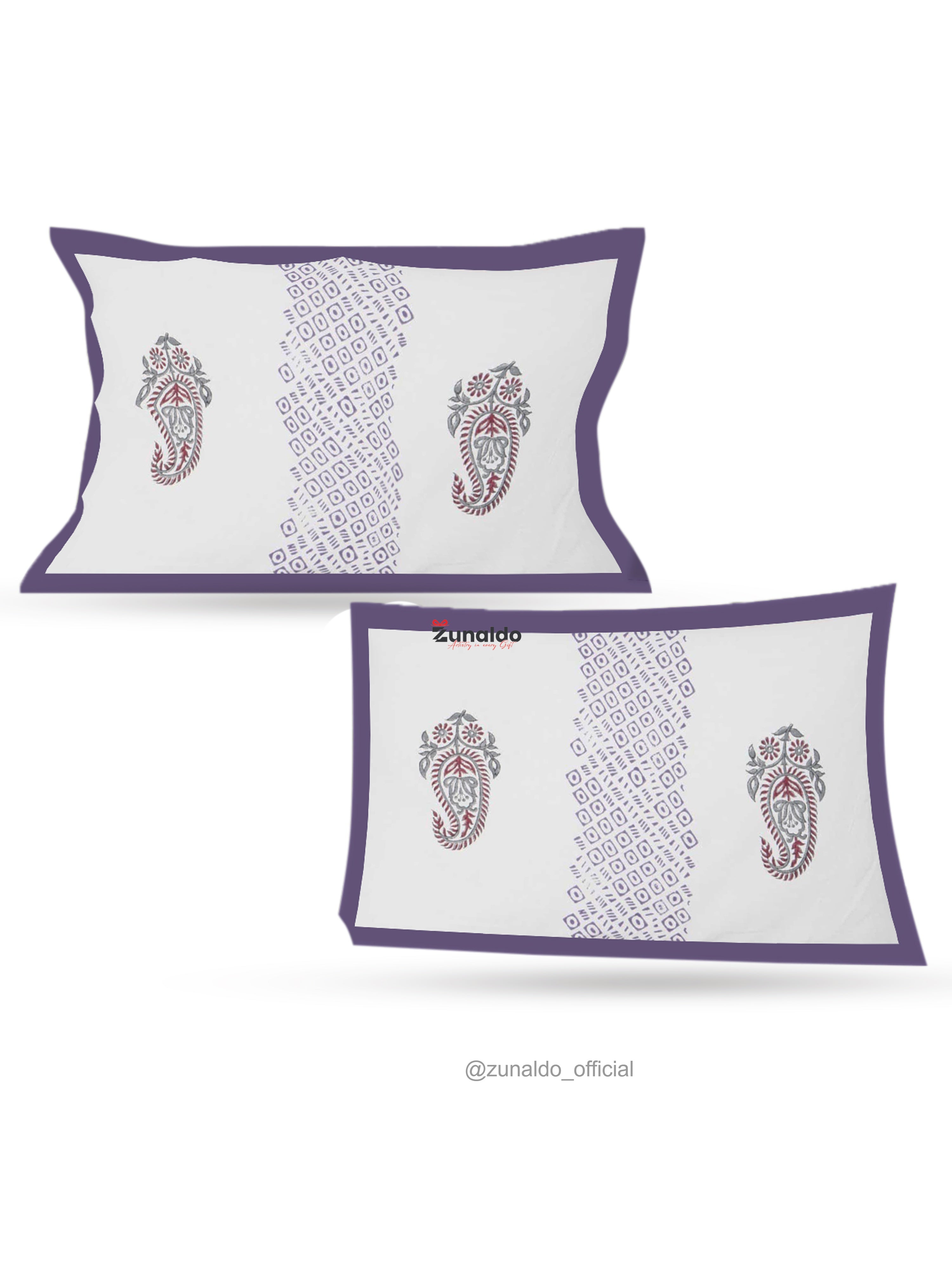 Pure Cotton Block Print Bedcover -King Size 90x108 Inch