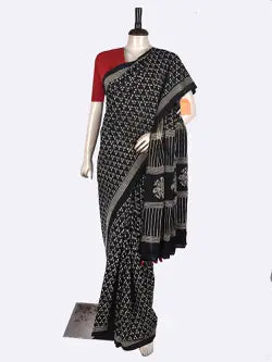 Hand Block Cotton Saree with Blouse