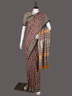 Hand Block Cotton Saree with Blouse