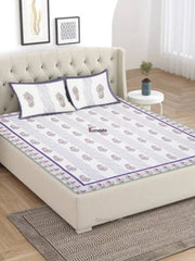 Pure Cotton Block Print Bedcover -King Size 90x108 Inch