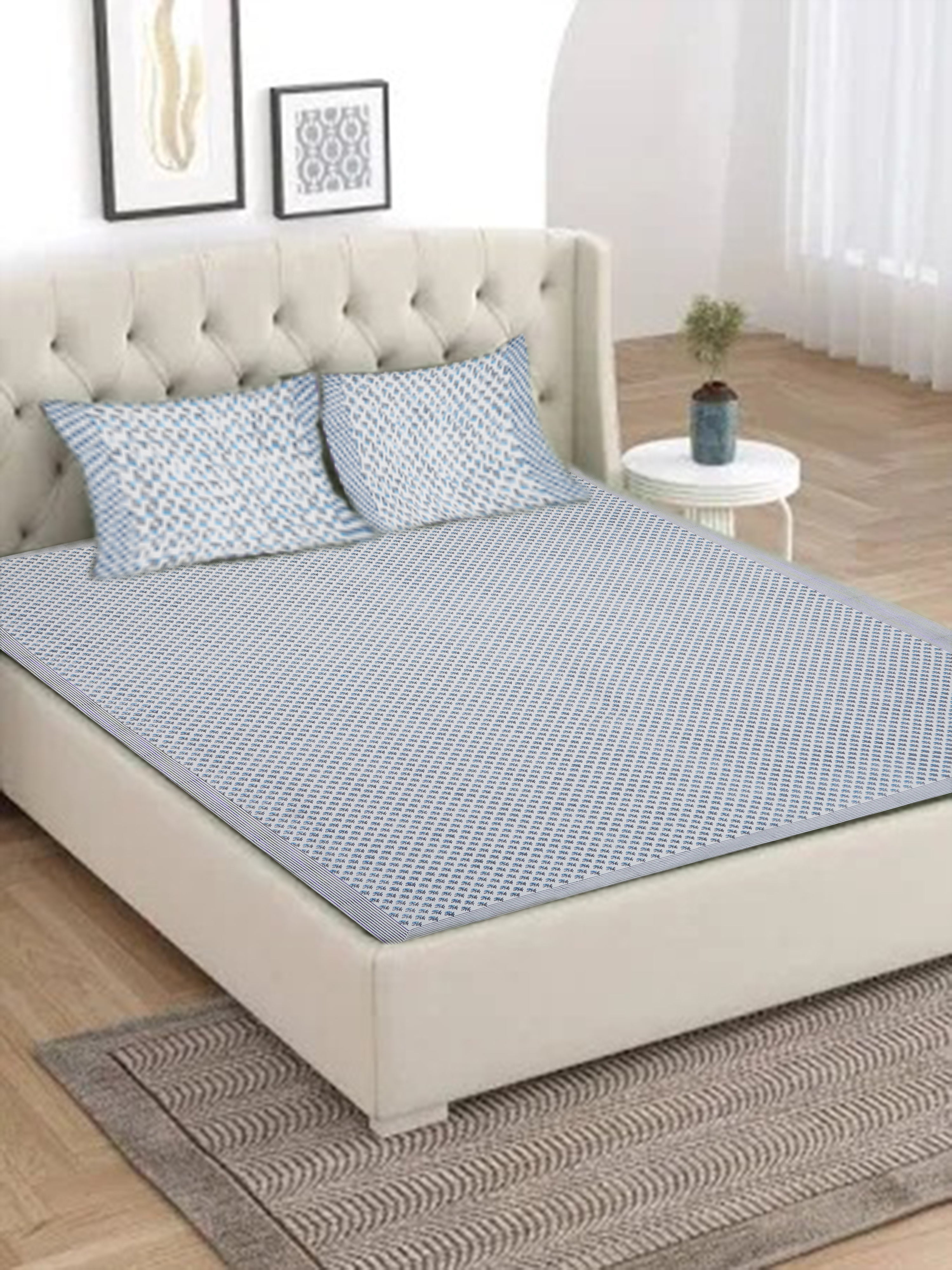 Handcrafted Block Print Bedsheet in Soft Cotton - King Size