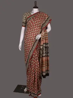 Hand Block Cotton Saree with Blouse