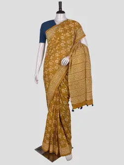 Hand Block Cotton Saree with Blouse
