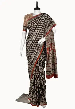 Hand Block Cotton Saree with Blouse