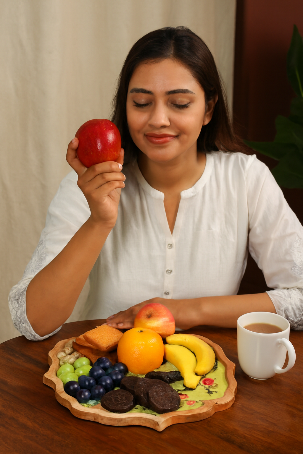 Wooden Enamel Decorative Tray (10 Inch) –  Marigold Artwork | Elegant Serve ware for Everyday Use
