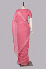 Pure Linen Cross Dyed Saree with Blouse