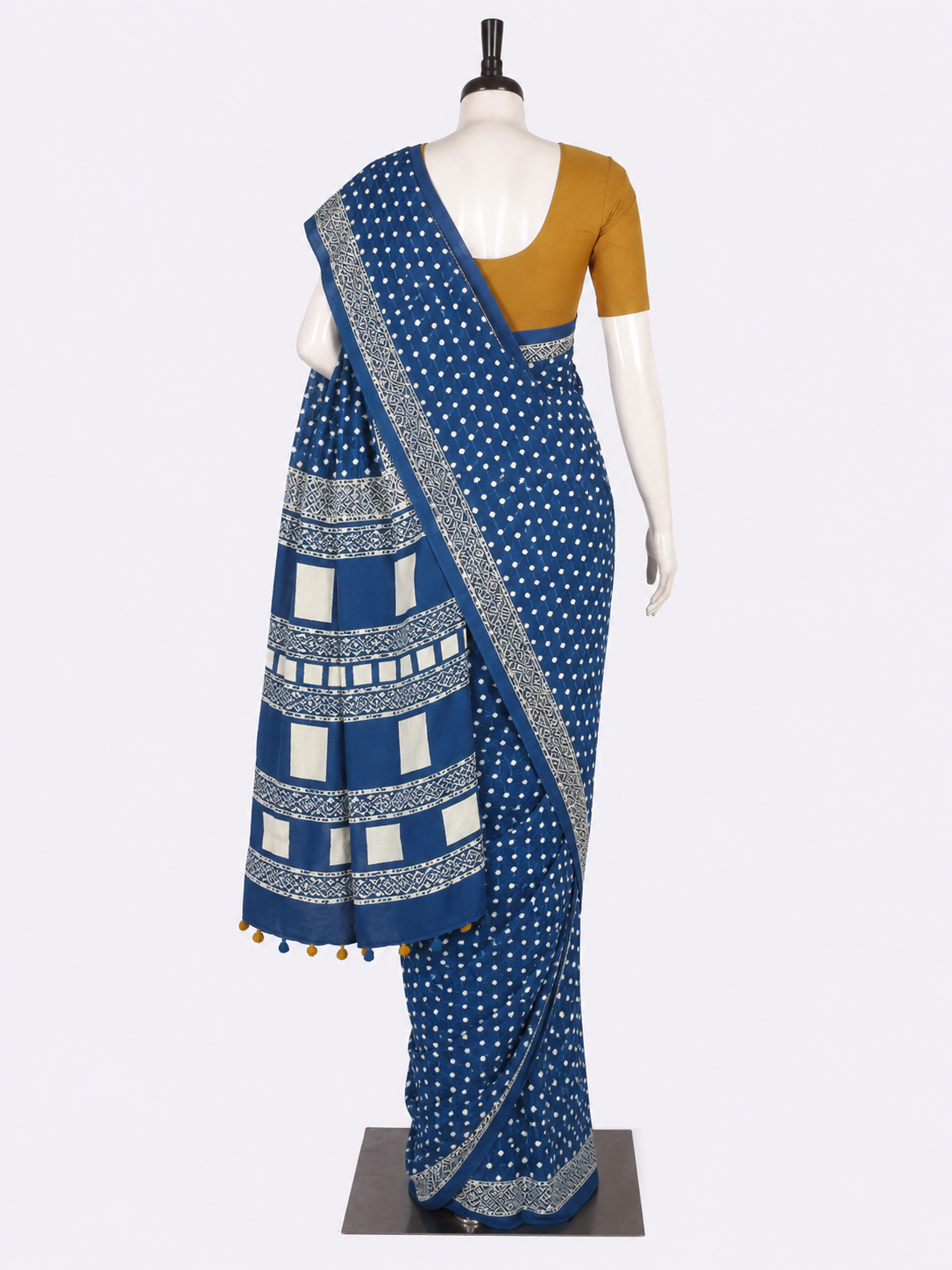 Hand Block Cotton Saree with Blouse