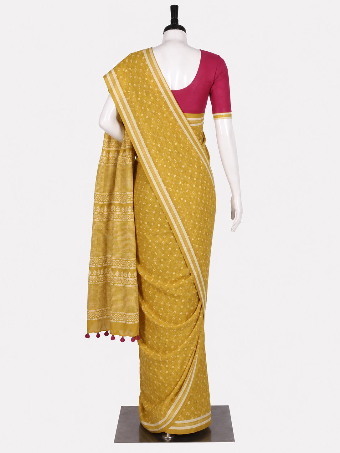 Hand Block Cotton Saree with Blouse