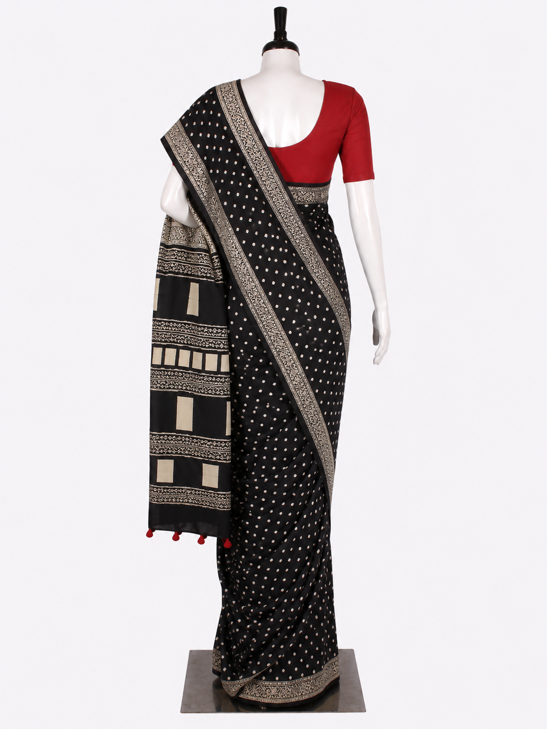 Hand Block Cotton Saree with Blouse