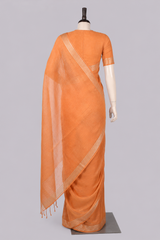 Pure Linen Cross Dyed Saree with Blouse