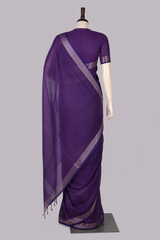 Pure Linen Cross Dyed Saree with Blouse
