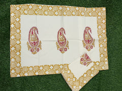 Hand Block Printed Cotton Bedsheet King Size (90x108") with 2 Pillow Covers | 100% Pure Cotton