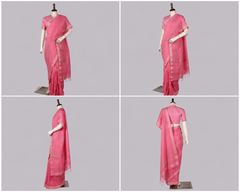 Pure Linen Cross Dyed Saree with Blouse