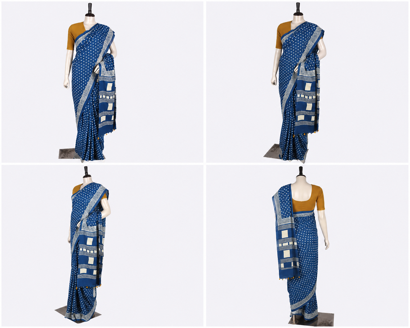 Hand Block Cotton Saree with Blouse