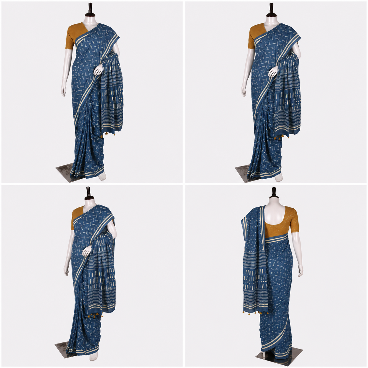 Hand Block Cotton Saree with Blouse