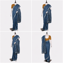 Hand Block Cotton Saree with Blouse