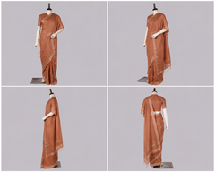 Pure Linen Cross Dyed Saree with Blouse