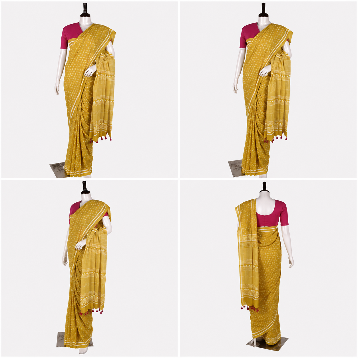 Hand Block Cotton Saree with Blouse