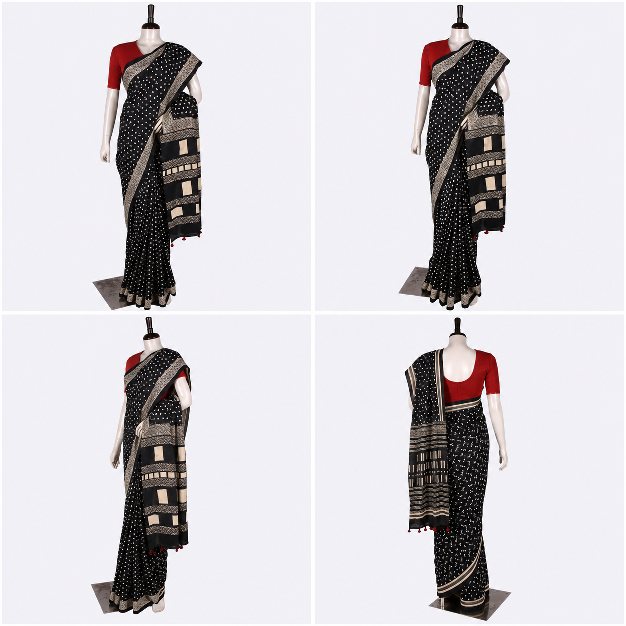 Hand Block Cotton Saree with Blouse