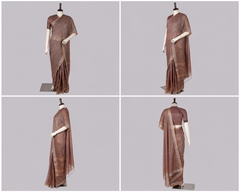 Pure Linen Cross Dyed Saree with Blouse