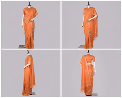 Pure Linen Cross Dyed Saree with Blouse