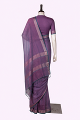 Pure Linen Cross Dyed Saree with Blouse