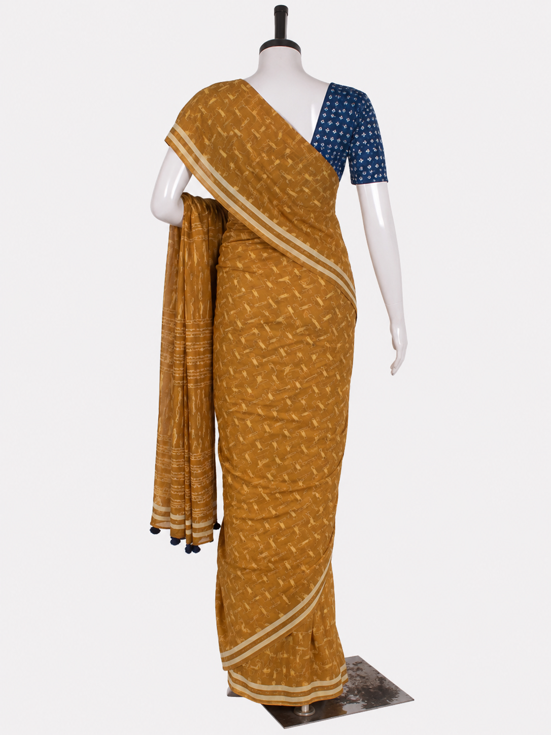 Hand Block Cotton Saree with Blouse