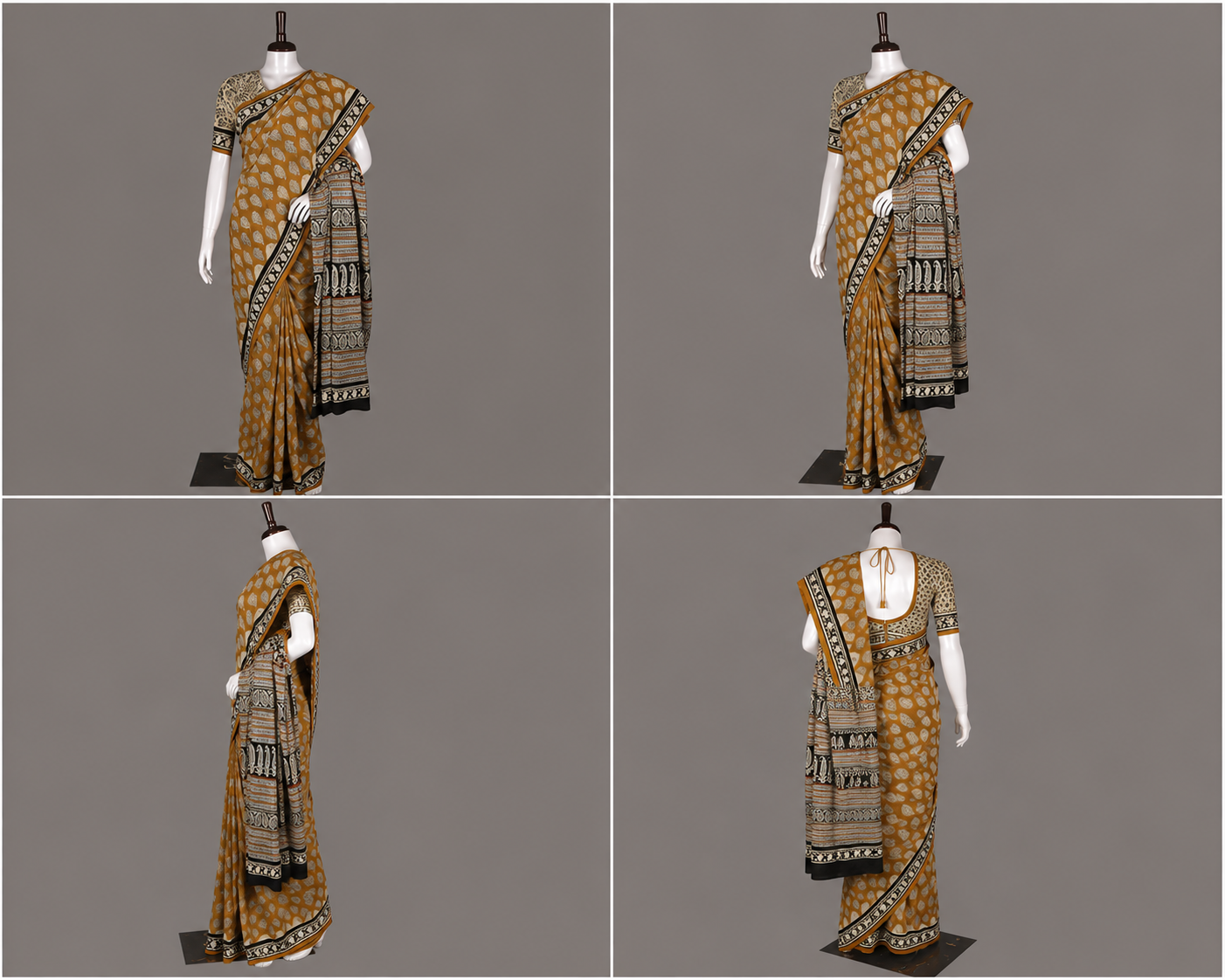 Hand Block Cotton Saree with Blouse