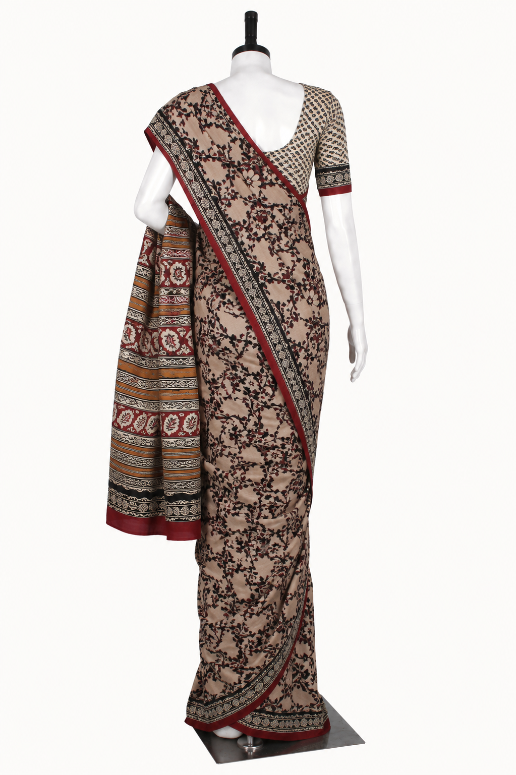 Hand Block Cotton Saree with Blouse