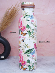 Floral Print Pure Copper Bottle – 900 ml