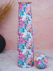 Floral Print Pure Copper Bottle – 750 ml