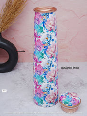Floral Print Pure Copper Bottle – 750 ml