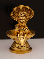 Brass Shivling with Shiva Head & Trishul - 4.5x5.5 CM