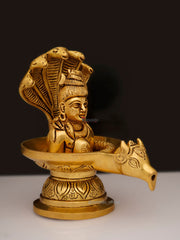 Brass Shivling with Shiva Head & Trishul - 4.5x5.5 CM