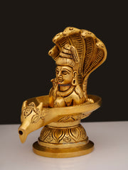 Brass Shivling with Shiva Head & Trishul - 4.5x5.5 CM