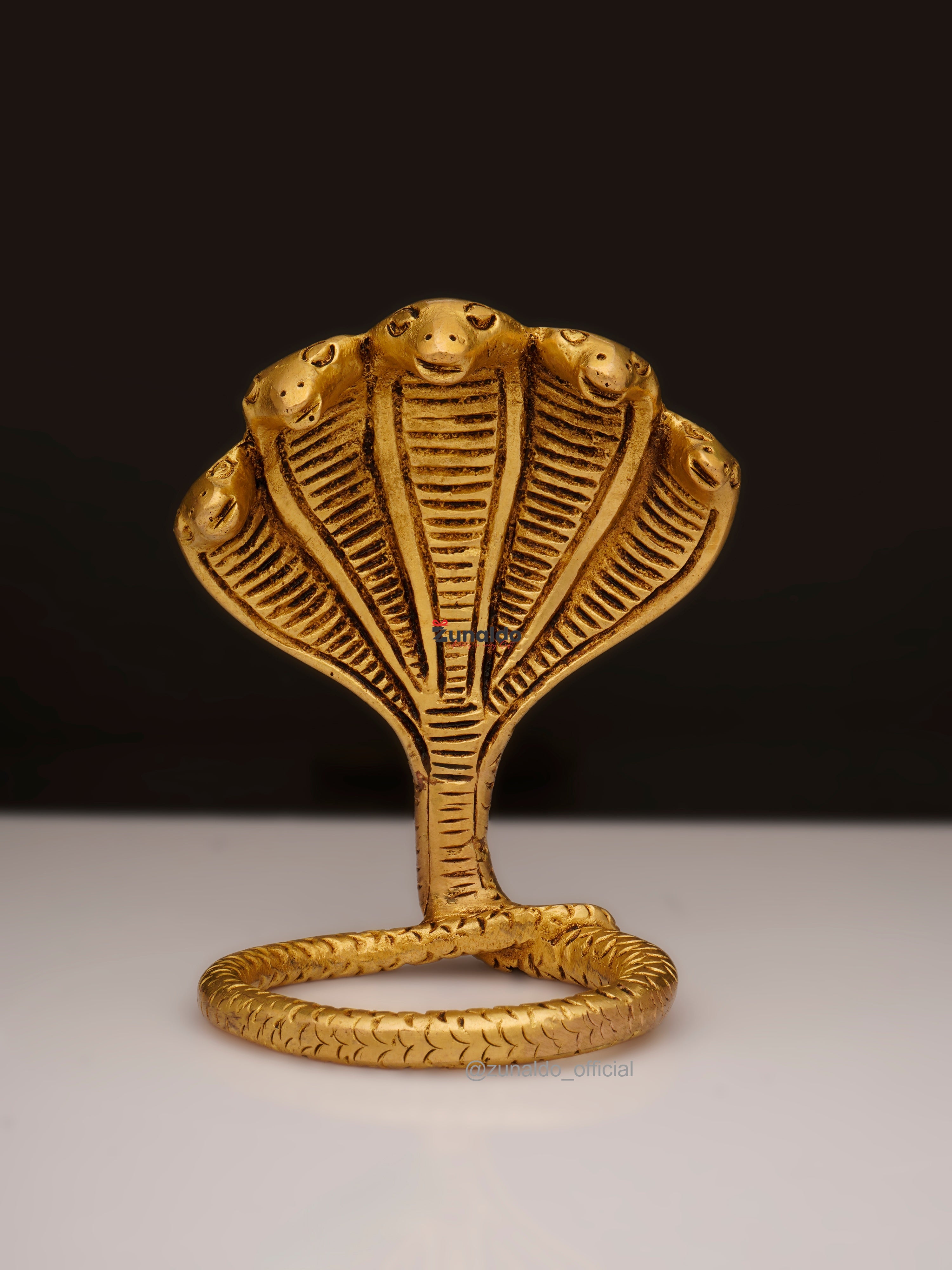Brass Shivling with Shiva Head & Trishul - 4.5x5.5 CM
