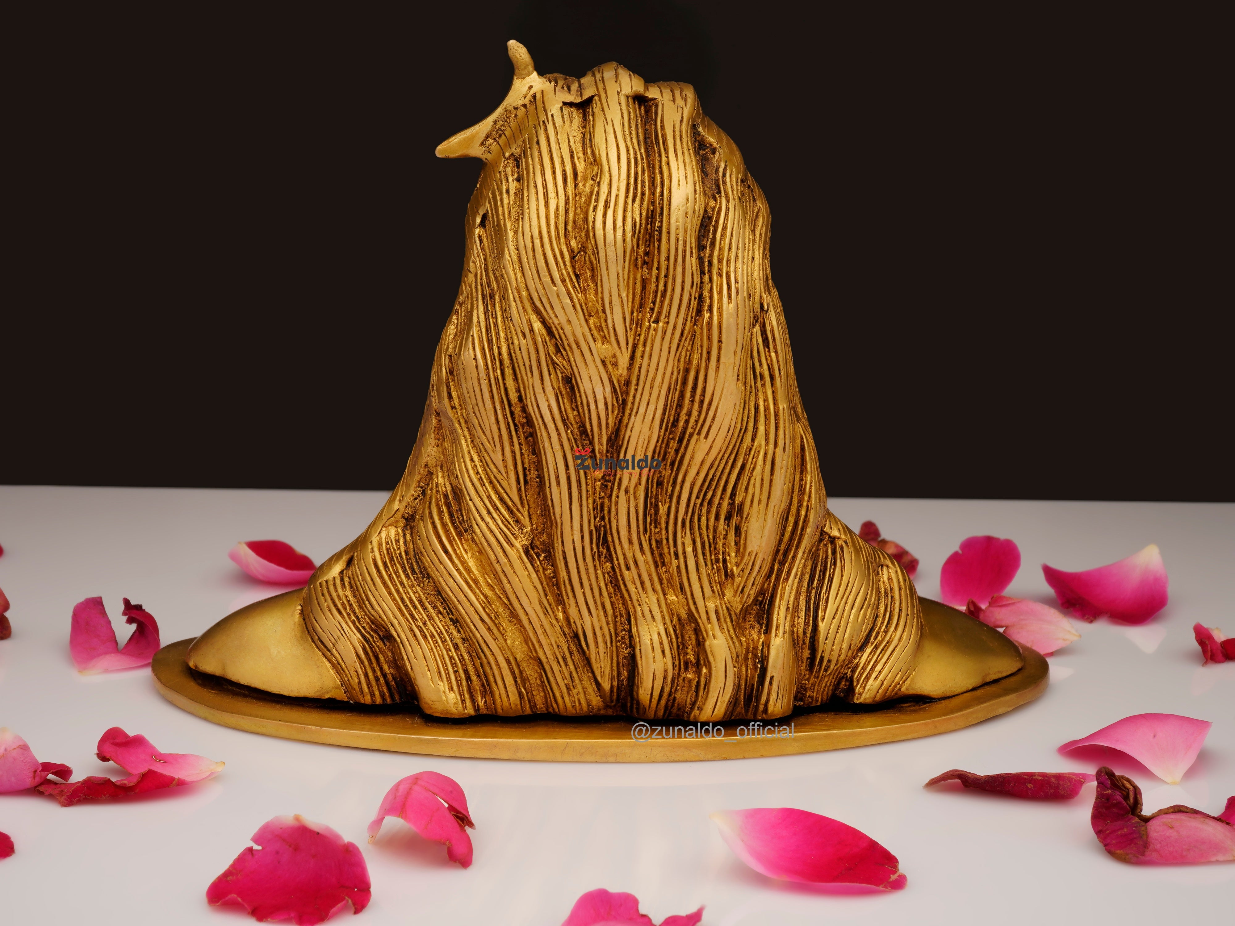 Brass Shivaji Bust with Adiyogi Plate - Fine Carving (5 Inch)