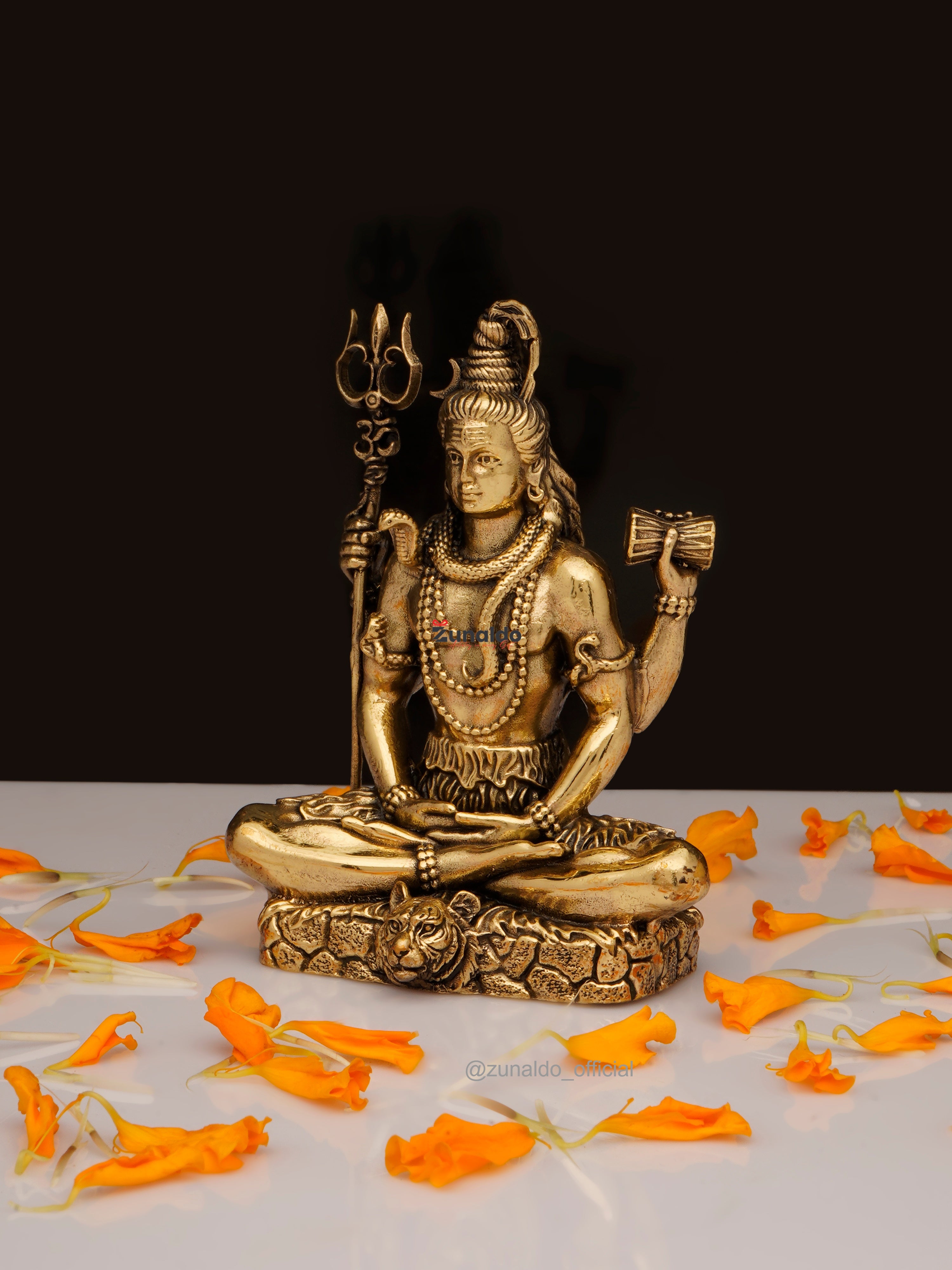 Brass Shiva in Meditation on Lion Base | Brass Idol (3 IN)