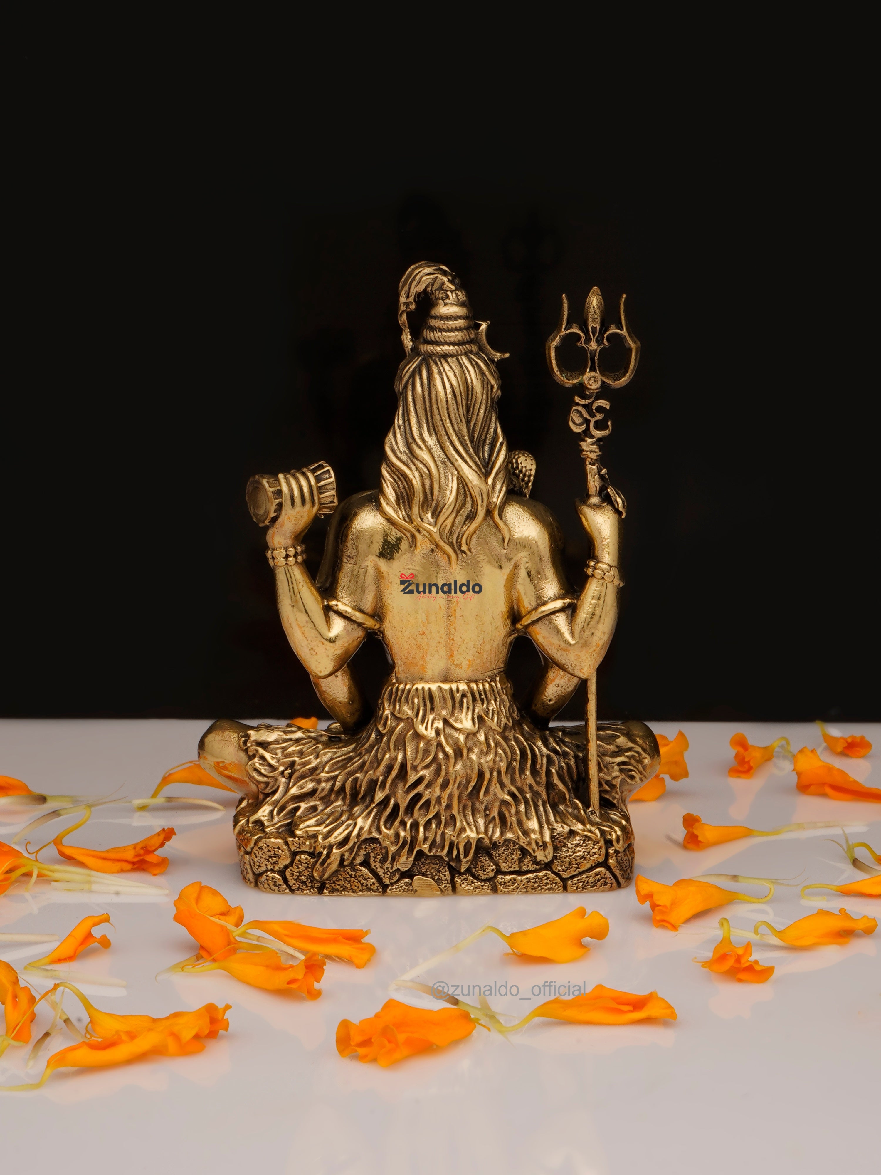 Brass Shiva in Meditation on Lion Base | Brass Idol (3 IN)