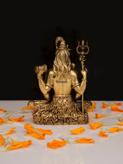Brass Shiva in Meditation on Lion Base | Brass Idol (3 IN)