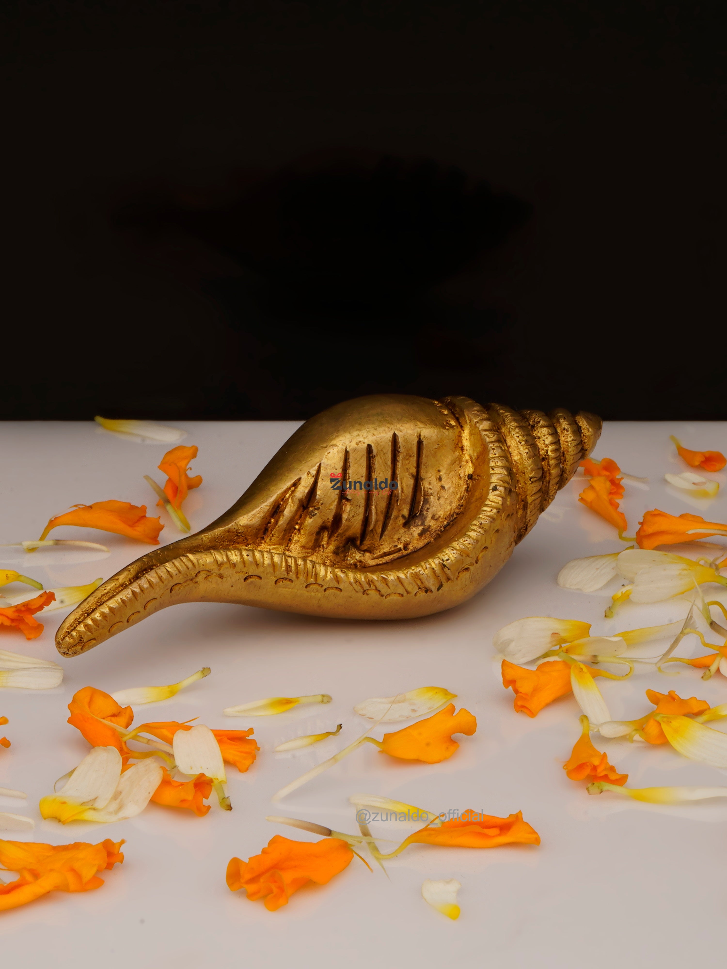 Brass Tortoise with Shankh - 2.75 Inch