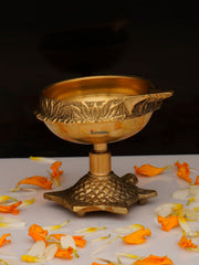 Brass Oil Lamp on Tortoise Base - 3 Inch